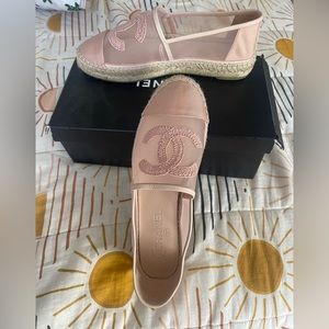 SOLD Chanel Mesh Cap Toe CC Espadrilles